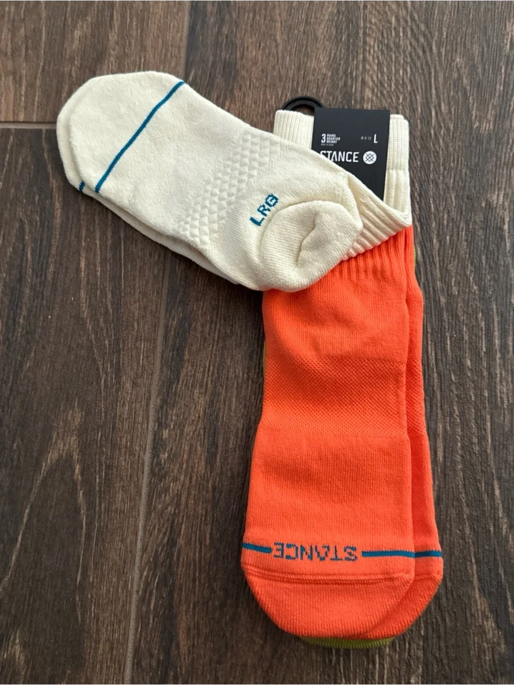 Stance Men's Cream Crew Socks with Orange Trim